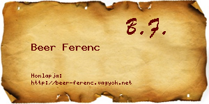 Beer Ferenc névjegykártya