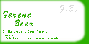 ferenc beer business card